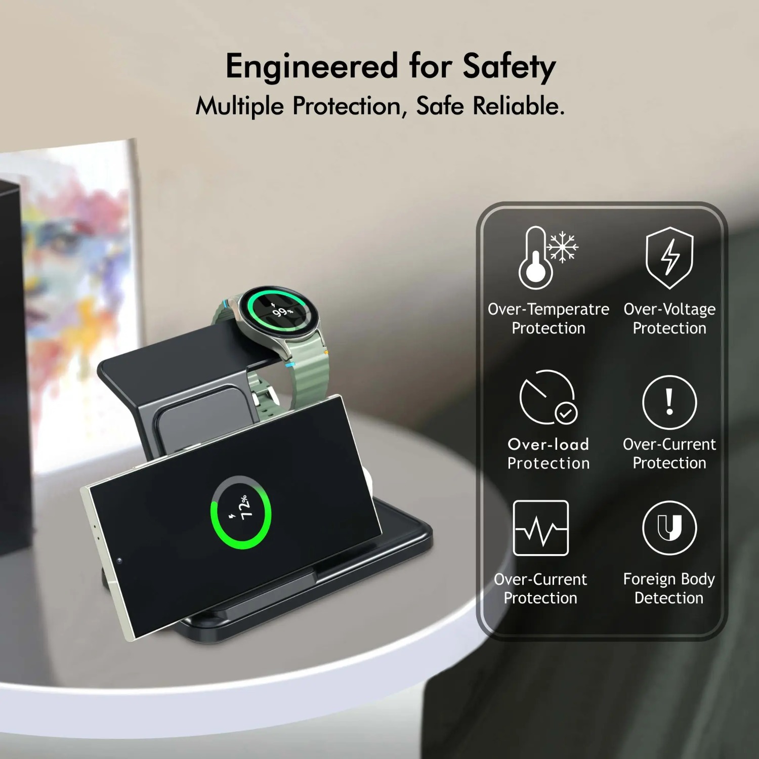 Настольная беспроводная зарядн – обзор и цена Wireless Charger 3 In 1