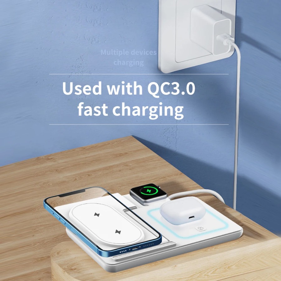Складная ночная светодиодная п – обзор и цена Wireless Charger 3 In 1